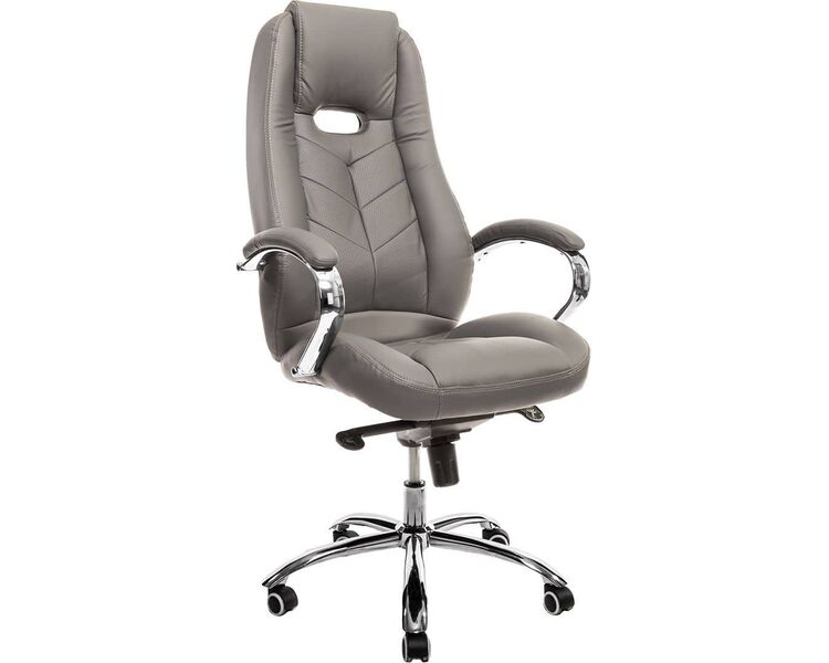 Купить Кресло компьютерное Drift M эко-кожа серый, хром, Цвет: серый/хром