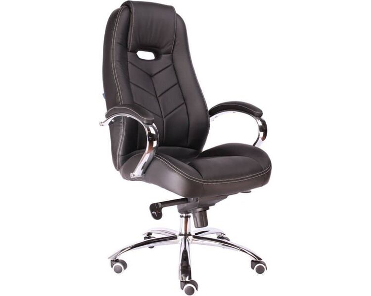 Купить Кресло компьютерное Drift M кожа черный, хром, Цвет: черный/хром, фото 2