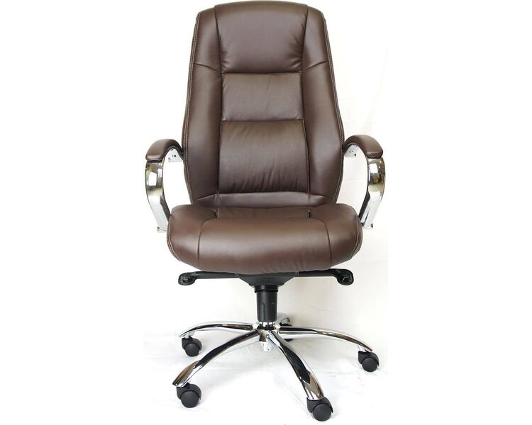 Купить Кресло компьютерное Kron M эко-кожа коричневый, хром, Цвет: коричневый/хром, фото 3