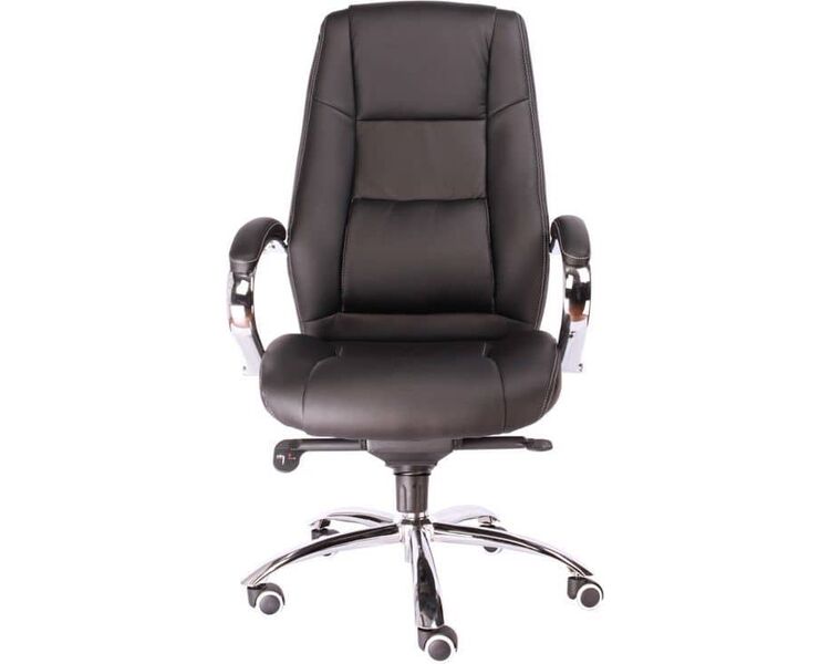 Купить Кресло компьютерное Kron M кожа черный, хром, Цвет: черный/хром, фото 2