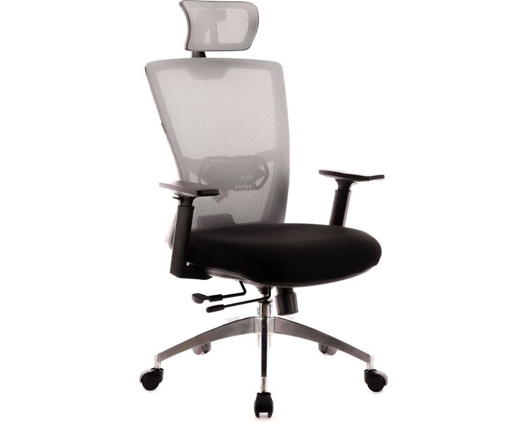 Купить Кресло компьютерное Polo S черный, спинка серая, хром, Цвет: черный/серый/хром, фото 2