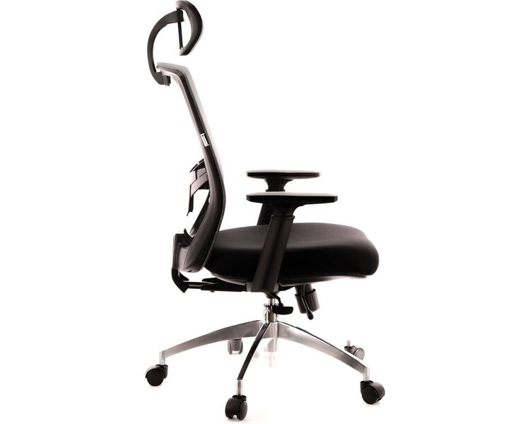 Купить Кресло компьютерное Polo S черный, спинка серая, хром, Цвет: черный/серый/хром, фото 3