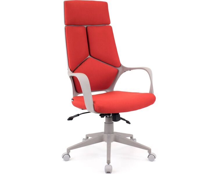 Купить Кресло компьютерное Trio Grey TM ткань красный, белый, Цвет: красный/белый