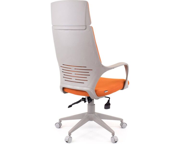 Купить Кресло компьютерное Trio Grey TM ткань оранжевый, белый, Цвет: оранжевый/белый, фото 3