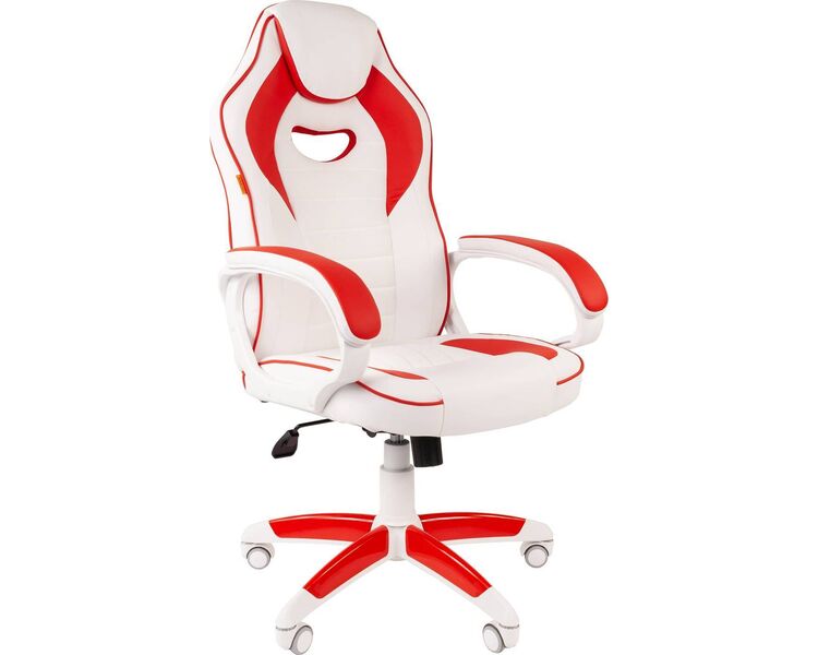 Купить Кресло игровое Chairman Game 16 белое основание красный, Цвет: красный/белый/красный