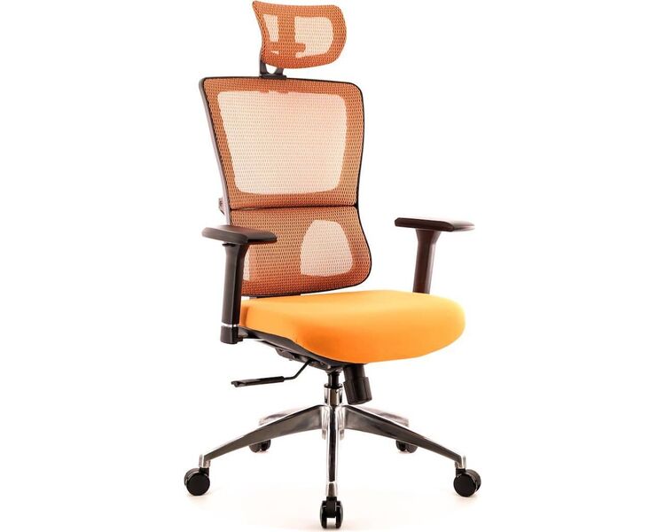Купить Кресло компьютерное Everest S сетка оранжевый, хром, Цвет: оранжевый/хром