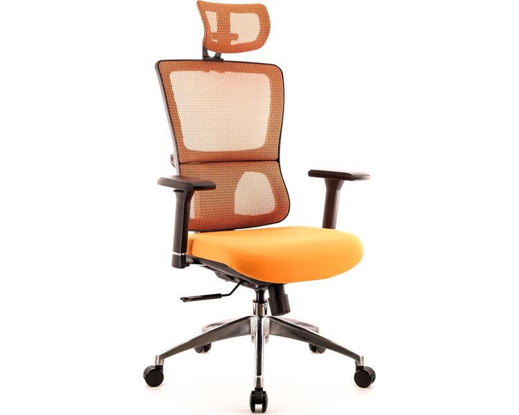 Купить Кресло компьютерное Everest S сетка оранжевый, хром, Цвет: оранжевый/хром, фото 4