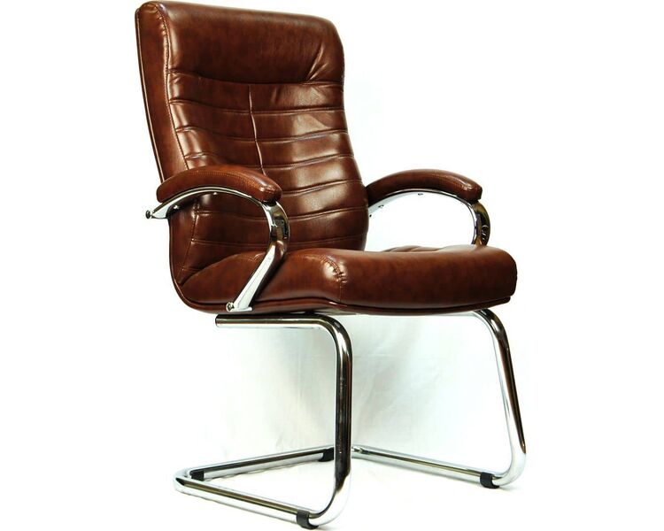 Купить Кресло компьютерное Orion CF эко-кожа коричневый, хром, Цвет: коричневый/хром