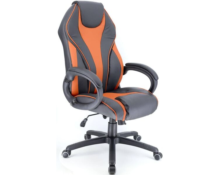 Купить Кресло компьютерное Wing эко-кожа оранжевый, черный, Цвет: оранжевый/черный