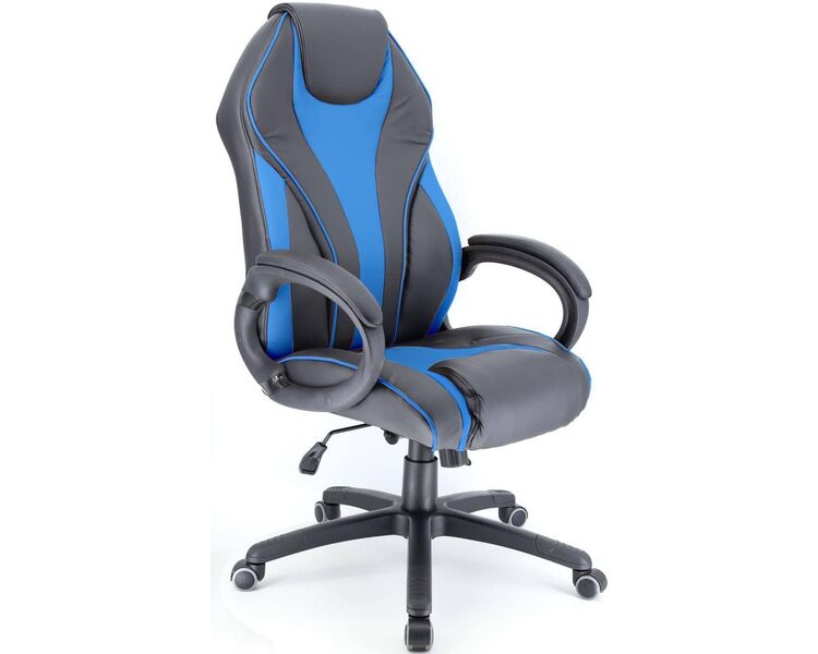 Купить Кресло компьютерное Wing эко-кожа синий, черный, Цвет: синий/черный