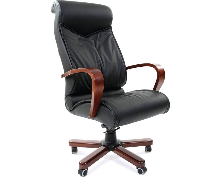 Купить Кресло руководителя Chairman 420 WD черный, коричневый, Цвет: черный/коричневый