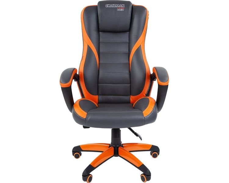 Купить Кресло игровое Chairman Game 22 серый, оранжевый, Цвет: серый/оранжевый/оранжевый, фото 2