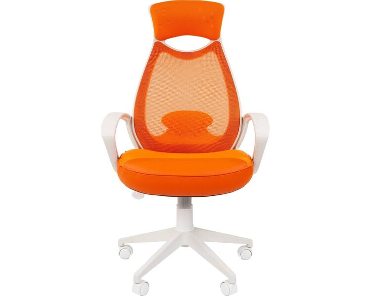 Купить Кресло компьютерное Chairman 840 белое основание оранжевый, белый, Цвет: оранжевый/белый, фото 2