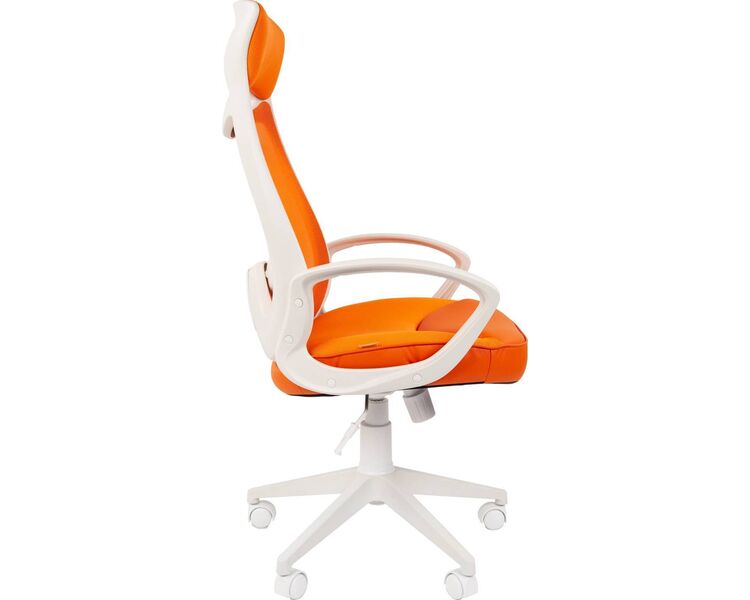 Купить Кресло компьютерное Chairman 840 белое основание оранжевый, белый, Цвет: оранжевый/белый, фото 3