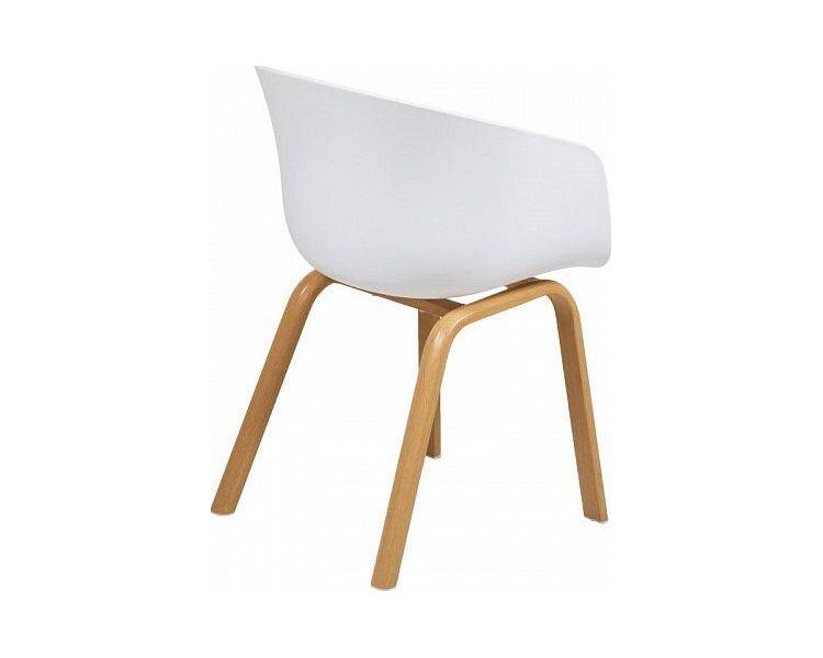 Купить Стул-кресло Shell белый, натуральное дерево, Цвет: белый, фото 4