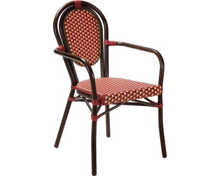Купить Стул-кресло Франция R красный, орех, Цвет: красный