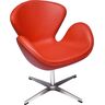 Купить Кресло Swan Chair, кожа, красный, Цвет: красный