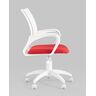 Купить Кресло оператора Topchairs ST-BASIC-W красное сиденье белая спинка, фото 3