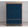 Купить Шкаф трехстворчатый Jules Verne из березы и ясеня, Варианты цвета: синий с коричневым, фото 2